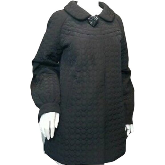 Betsey Johnson Black Heart quilted  nylon jacket coat size x small - Picture 2 of 8